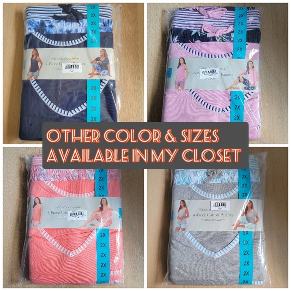 🛑 2 / $40 Sale! Carole Hochman Ladies' 4-piece Plus Pajama Set 3X NWT - Picture 9 of 9